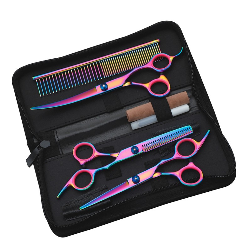 Dog Grooming Scissors Kit Professional Stainless Steel Safety Round Tips