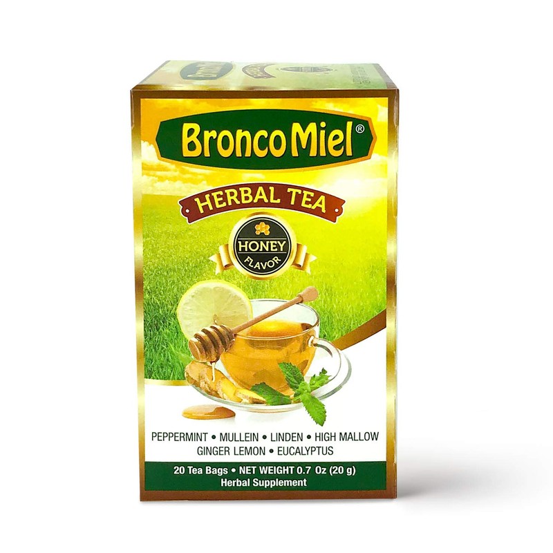 BRONCOMIEL Tea Bags – Honey Herbal Tea for Coughing and
