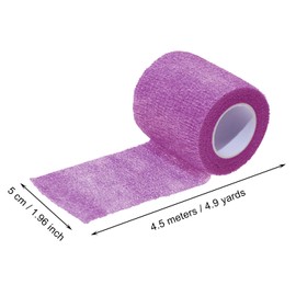 ONLYKXY 2Roll Self Adhesive Bandage Tape 2inch-5yards Stretch Athletic Wrap Tape Elastic Cohesive Non Woven Bandage Wrap for Sports Injury Ankle Knee Wrist Sprains (Purple)