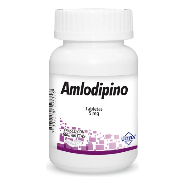 Amlodipino Tabletas 5 Mg, 100 Tabletas