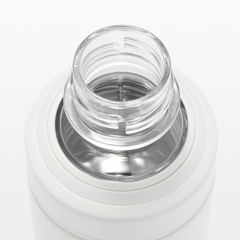 Mujin Ryohin Stainless Steel Carbonation-Friendly Insulated Bottle, White, 600 mL,