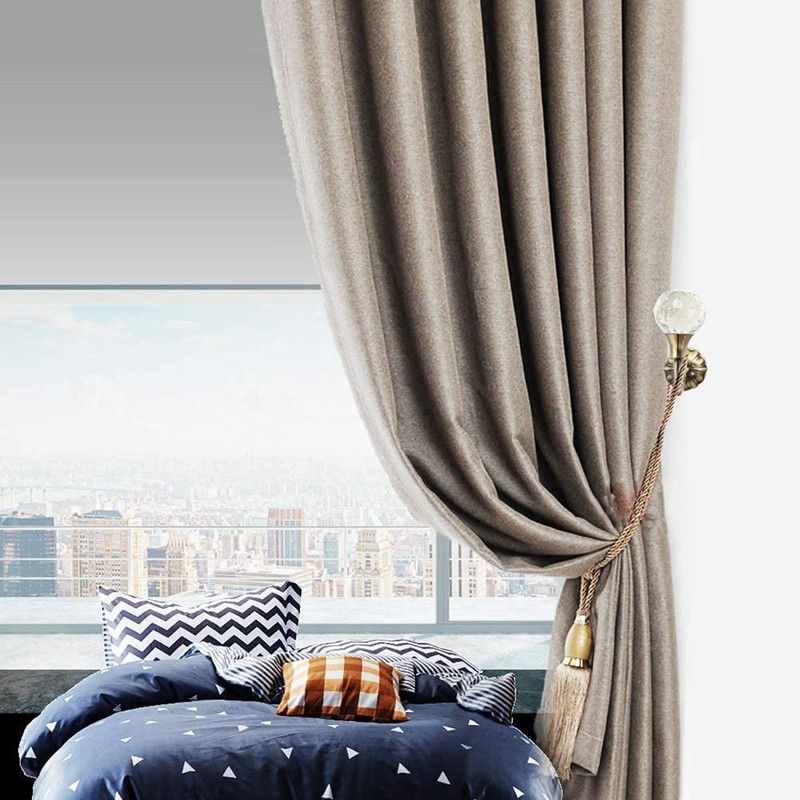 Tiardey 2 PCS Clear Crystal Curtain Holdbacks Wall Mounted Tassel