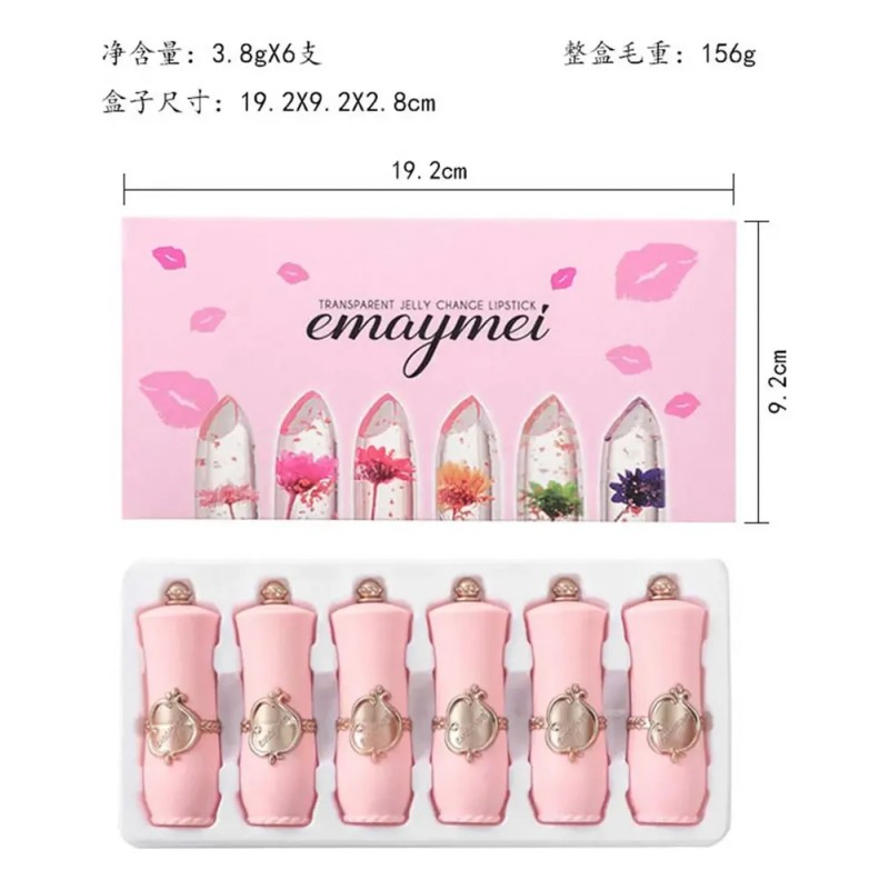 Labiales Gelatinosos Flor Cristal, Paquete De 6 Unidades