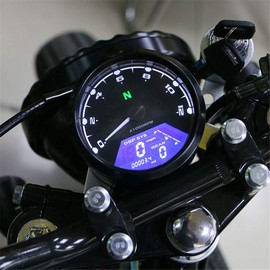 HANSWD MPH/KMH 124MPH/199km per hour 12000rpm LCD Digital Speedometer Tachometer Odometer 4-Stroke 1/2/4 Cylinder for Motorcycles