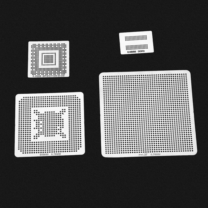 130pcs BGA Universal Reballing Rework Net Stencils Steel Template Mesh