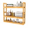 Domax Bamboo Bathroom Shelf 3-Tier Wall Mount Storage Rack Multifunctional