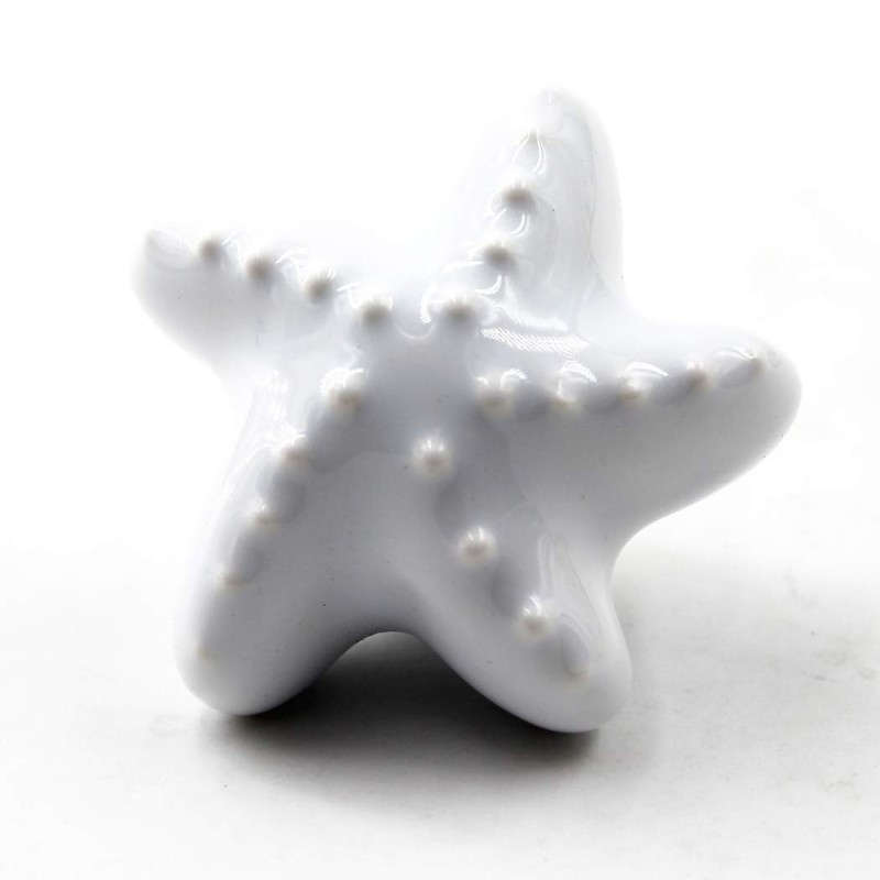 White Drawer Knob Ceramic Cabinet Knobs Kids Room Handle Pull