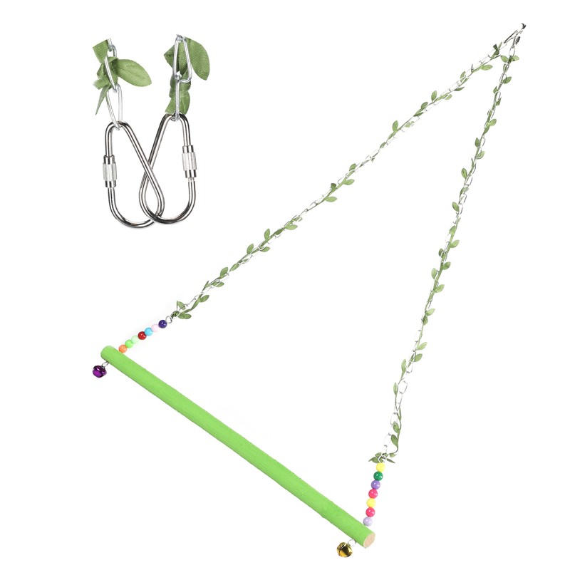 Chicken Parrot Large Bird Pet Swing Green Hanging Wooden Toy