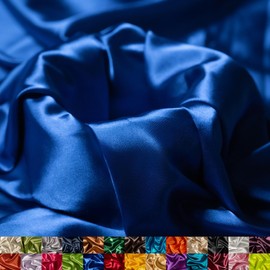 Ice Fabrics Stretch Charmeuse Satin Fabric by The Yard - 58/60” Wide Silky & Smooth Charmeuse Fabric by The Yard for Sewing Apparel, Dresses, Night Gowns, Tablecloths & More - ⁠Royal Blue - 1Yard