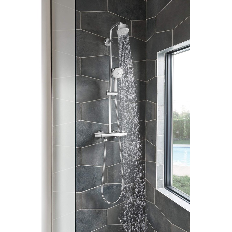 GROHE 26043001 Tempesta Cosmopolitan Fixed 4-Setting Shower Head, Rain O2