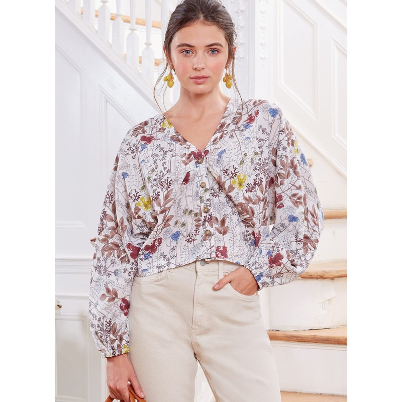 McCall's Misses' V-Neck Blouse and Mask Sewing Pattern Kit, Code