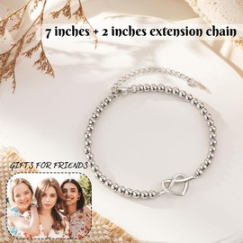 USEEDOVIA Friend Gifts for Women Girls, Love Knot Friendship Bracelet for Best Friend Female Work Bestie Sister on Birthday Christmas Graduation