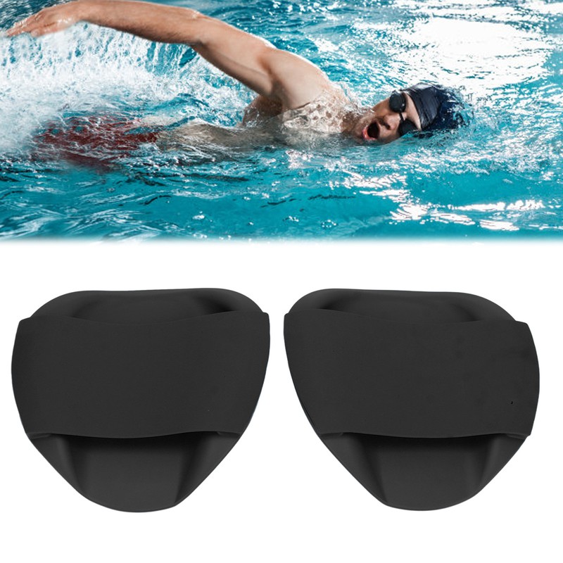 Swim Training Paddle Black PP Silicone Ergonomic Shape Swim Training