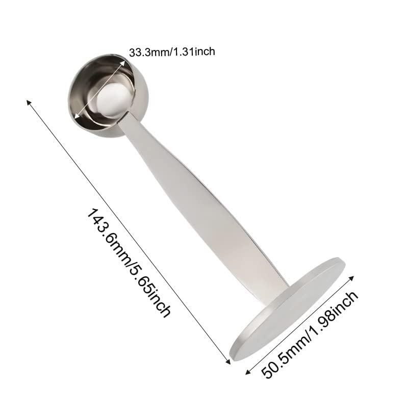 Dzxin Coffee Scoop 2#,304 2-in-1 Stainless Steel Stand Coffee Powder