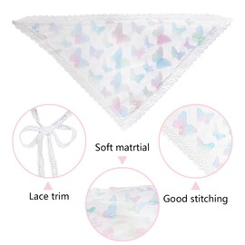 Yymobt Kerchief Headbands Bandana, 3pcs Hair Bandanas for Women Boho, Butterfly Lace Headscarf Flower Knitted Floral Hair Bandanas for Women, Headwrap for Girls Lightweight