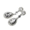 Kara Nicole Silver Wedding Earrings Crystal Rhinestone Big Long Drop