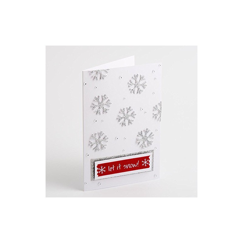 Italian Options Christmas Glitter Snowflakes Iridescent Silver Festive Card Making