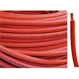 2 AWG 2 Gauge 40 Feet (40 ft) Red Welding & Battery Cable Pure Copper Flexible Wire - Car, RV, Inverter, Solar, Battery by WindyNation