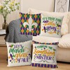 GAGEC Mardi Gras Pillow Covers 18x18 Inch Set of 4