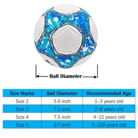 ABAJI - Pelota de fútbol tamaño 3, 4, 5, para entrenamiento de práctica, regalo de piel más gruesa, antiexplosiones, para interiores y exteriores, viene con aguja de bomba