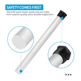 2 Pack 232767 Water Heater Anode Magnesium Anode Rod for Hot Water Tank RV Water Heater Anode Rod Kit, 9¼ Inch Long, 3/4" NPT Thread