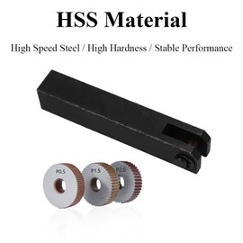 7-Piece Lathe Knurling Tool Set, High Speed Steel Pitch Diagonal Coarse Linear Single Wheels 0.5 mm 1.5 mm 2 mm