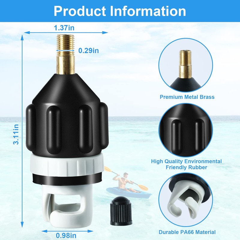 2Pcs Inflatable Boat SUP Pump Adapter, Premium Conventional Air Adapter,