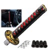 EZAUTO WRAP 20cm Black Red Shift Knob Samurai Sword Alloy