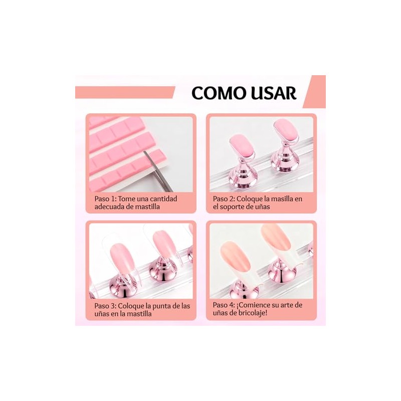 Cherimoya Item Stand Rosa 5 Piezas Soporte Prctica Uas Profesional