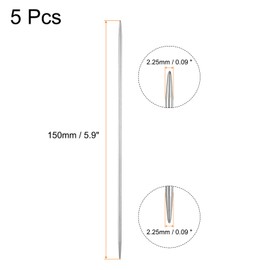 uxcell 5Pcs Knitting Needle 2.25mm Diameter 5.9 Inches Length Stainless Steel Double Pointed Sweater Stitching Needles for Handmade Projects DIY Knitting