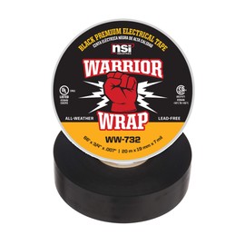 WarriorWrap Premium 3/4 in. x 66 ft. 7 mil Vinyl Electrical Tape, Black
