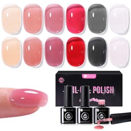 UR SUGAR 6 Coloured Rubber Base Gel Kit 7 ml Soak Off Gel Polish