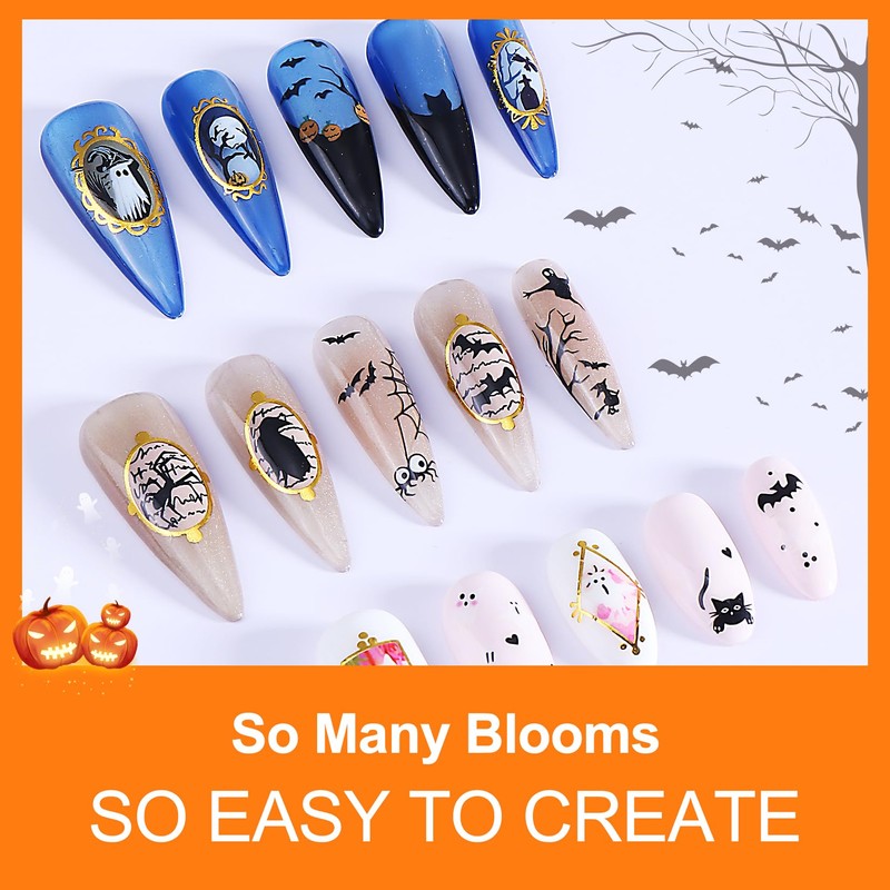 Halloween Nail Art Stickers Decals - 6 Sheets Pumpkin Ghost