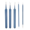 5pcs Blackhead Remover Professional Stainless Blue Acne Needle Tool Set