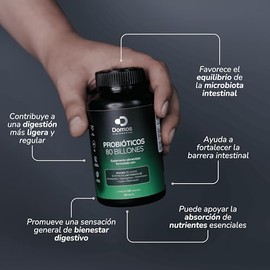 Suplementos Domos - 80 Billones Probióticos - Inulina De Agave - 5 Cepas -120 Cápsulas
