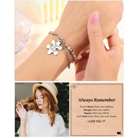 CheersLife Birthday Gifts for Women Girls - Puzzle Piece Bracelet Jewellery Gifts for Women Girls Ideas Christmas Birthday Gifts for Friend Sister Daughter Niece Mum Colleague