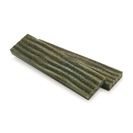 WOODRIVER Poly Resin Knife Scales 3/8" x 2" x 7" Green Tortoise Pair