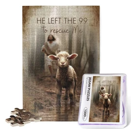 VelumVista 1000 Pieces Christian Jesus and Lamb Jigsaw Puzzles for Adults Jesus Running After Lost Lamb Wooden Puzzles Family Activity Game Challenge Puzzles for Easter Hallowen Christmas