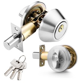 SOZOMO Cerrojo Mariposa Puerta con llave,Cerrojo Chapa Tradicional,Cerradura de Pestillo Redondo,Cerradura de Cilindro Simple,Cerradura de Cerrojo,Cerrojo con Borde Redondo