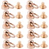 FTVOGUE 10pcs Craft Rivets Brass Studs Screw Back Round Head