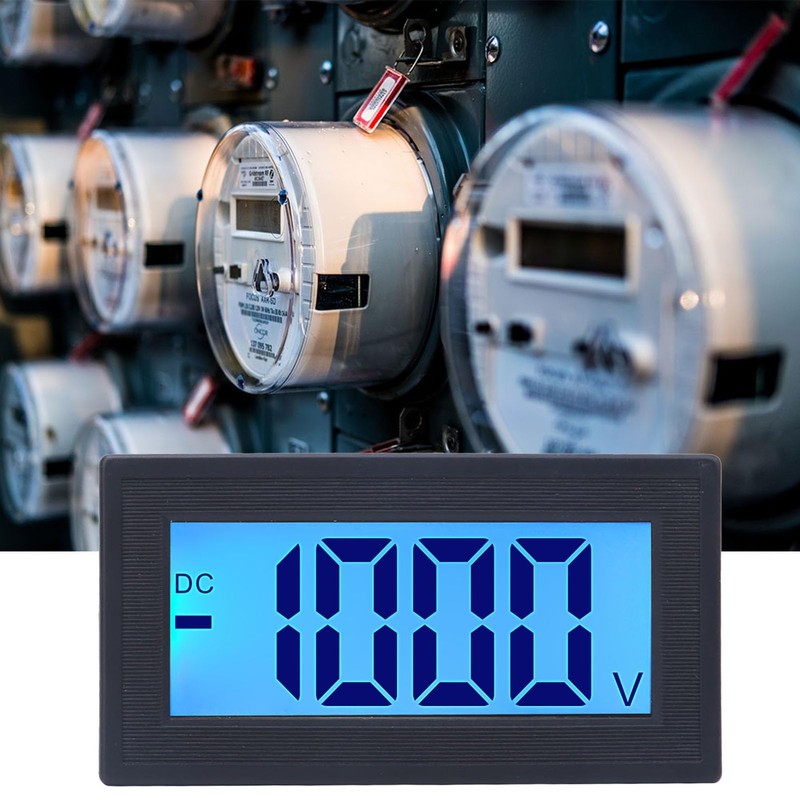 LCD Display Voltage Meter, DC Digital Voltmeter for AC100-240V Power