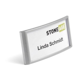 Durable 854323 Classic Name Badge with Combi Clip 34 x 74 mm - Silver (Pack of 10)