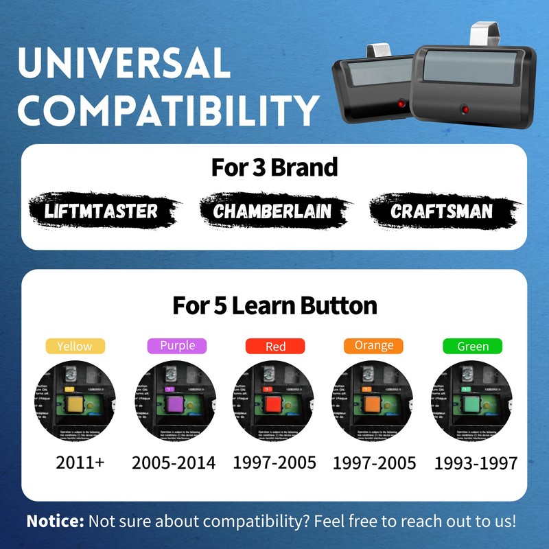 for Chamberlain LiftMaster Craftsman Garage Door Opener Remote 891LM 971LM