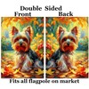 ShineSnow Oil Painting Cute Yorkshire Terrier Dog Autumn Maple Leaves