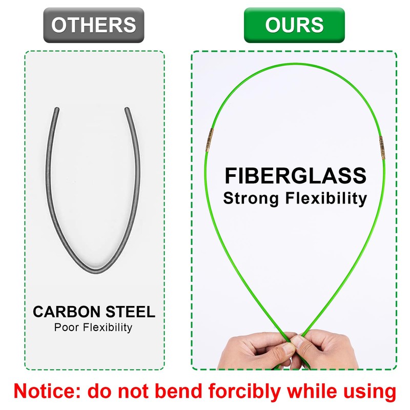 32.5FT Fiberglass Running Electrical Wire Cable Glow Rods Wire Pulling,