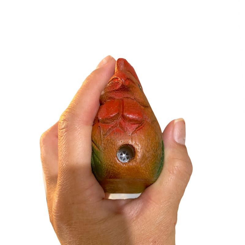 Painted Wooden Musical Whistle Rooster Instrument - Size: Medium 4"