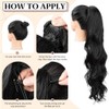 XFSRG Extensions Echthaar Ponytail 65 cm Langes in Wavy Pferdeschwanz