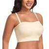 DotVol Women’s Strapless Bandeau Wireless Bra Plus Size Lightly Padded