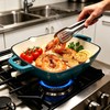 YYJINGYOU Enameled Cast Iron Square Grill Pan, Nonstick Skillet Steak