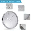 Delgeo Premium Silver Wall Clock, Wall Decoration, Modern Silent Wall